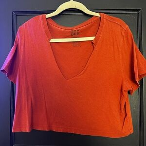 Orange Crop Top T-Shirt Urban Outfitters Size L